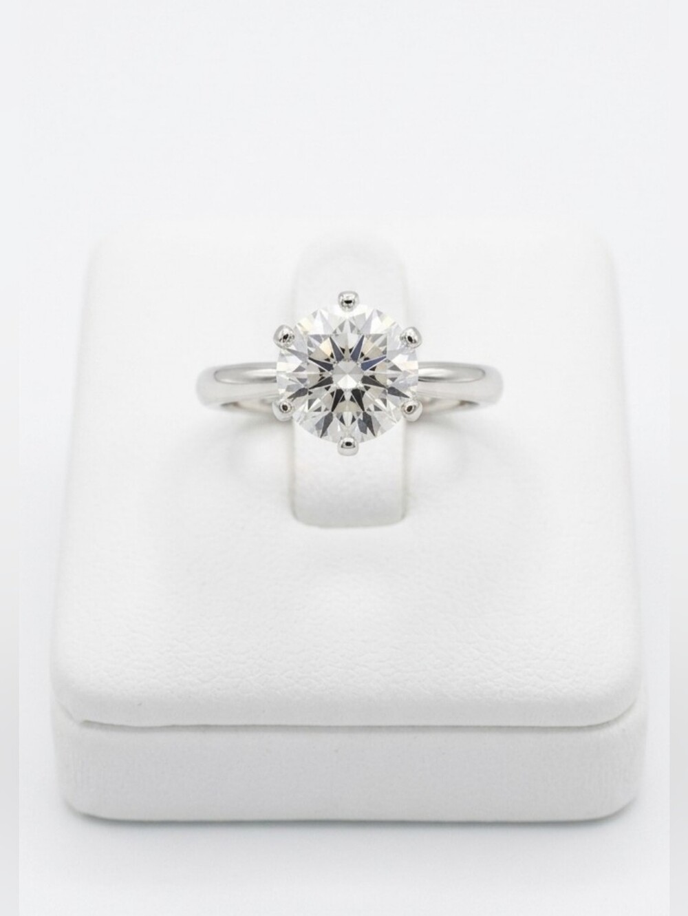 925 Sterling Silver [1ct] Moissanite Solitaire Round-Cut Ring [6-8]